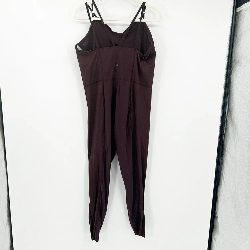 Nike Womens Yoga Luxe Dri-FIT Corset Balletcore Bodysuit Jumpsuit Size XXL Brown